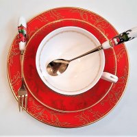 Червени чинии от костен порцелан YoLiSa, снимка 9 - Чинии - 31887815