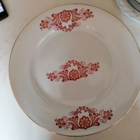 кръгла порцеланова чиния с цветя, снимка 1 - Колекции - 35230513