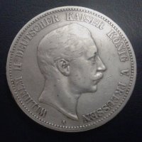 Монета Прусия 5 Марки 1892 г. Вилхелм II, снимка 2 - Нумизматика и бонистика - 29185066
