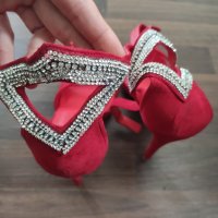 Червени Дамски Обувки на ток, снимка 5 - Дамски обувки на ток - 34266844