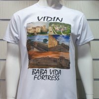 Нова мъжка тениска с дигитален печат крепостта "Баба Вида", гр. Видин, снимка 6 - Тениски - 29890399