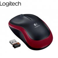 Мишка Безжична Logitech M185 Red Mini 1000dpi Червена Wireless Optical Mouse, снимка 1 - Клавиатури и мишки - 11412676