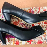 Обувки Paolo Bocelli - 20 лв Черни, кожа, резерва капачета № 38, ст.24-24,5см, снимка 1 - Дамски обувки на ток - 42629128