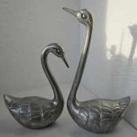  2 бр метални лебеди Фигура  малка пластика, снимка 5 - Статуетки - 29444659