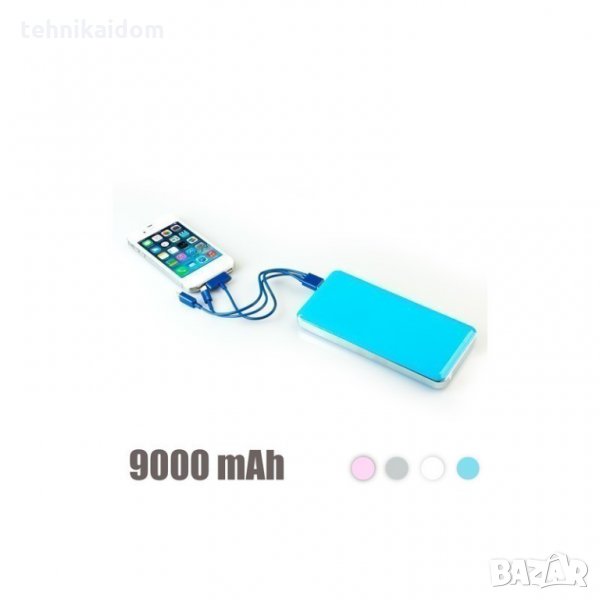 Батерия за зареждане на телефон външна 9000 mAh синя внос от Германия, снимка 1