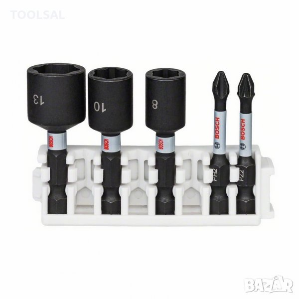 Комплект битове Bosch PH/PZ/SB/TX/SW с магнитен държач 5 бр., 1/4", Impact Control Multi Constructio, снимка 1