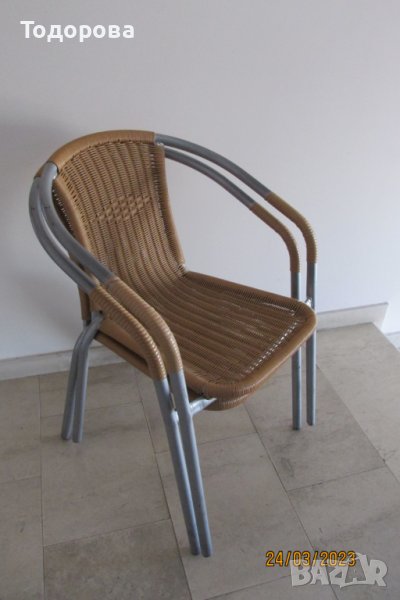 Плетен ратанов стол, снимка 1