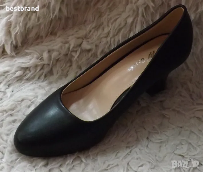 Дамски елегантни обувки на ток, от изкуствена кожа, код 38/39, снимка 1