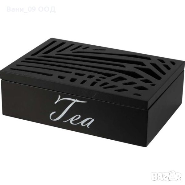 Стилна кутия за чай в черен цвят , снимка 1