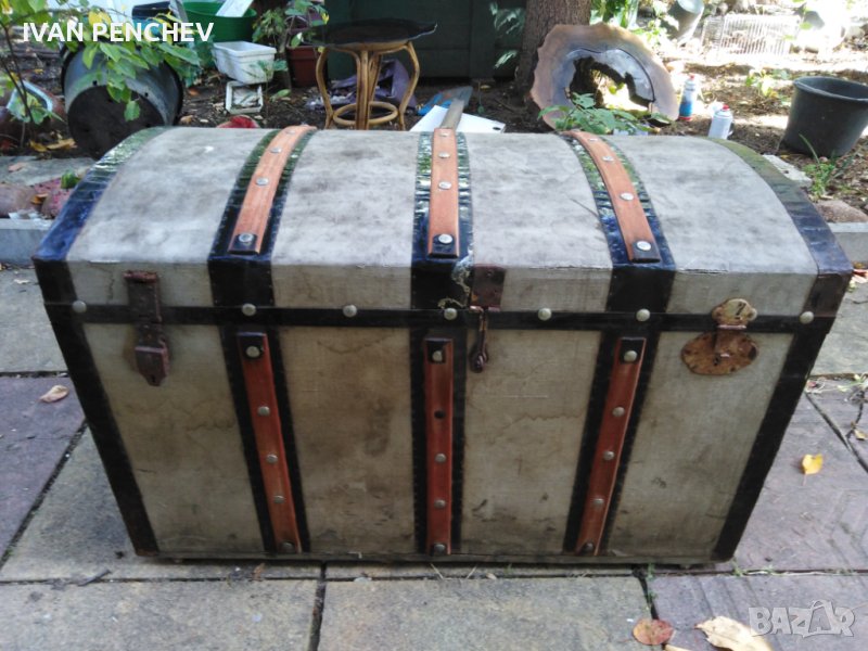 Продавам сандък старинен много запазен ДИЗАЙНЕРСКИ,  уникален голям размер ЗА ВСИЧКО !, снимка 1