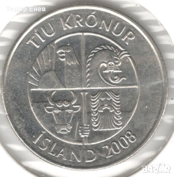 Iceland-10 Krónur-2008-KM# 29.1a-magnetic, снимка 1