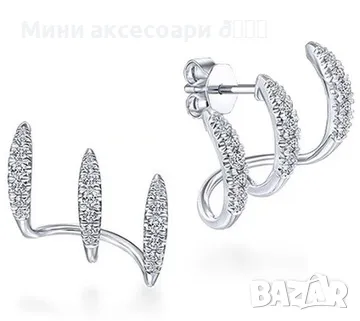 Дамски обеци в сребристо , снимка 1