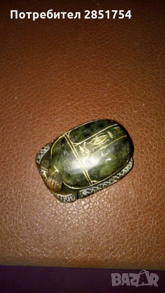 Египетски скарабей от сапунен камък, снимка 1