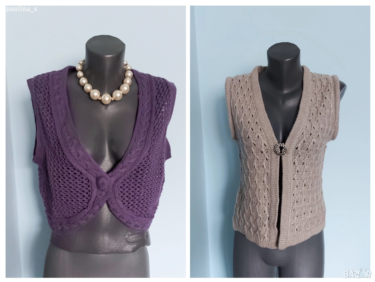 Два различни броя / Винтидж дамски елек "Zero" и "Poly Acryl" , снимка 1