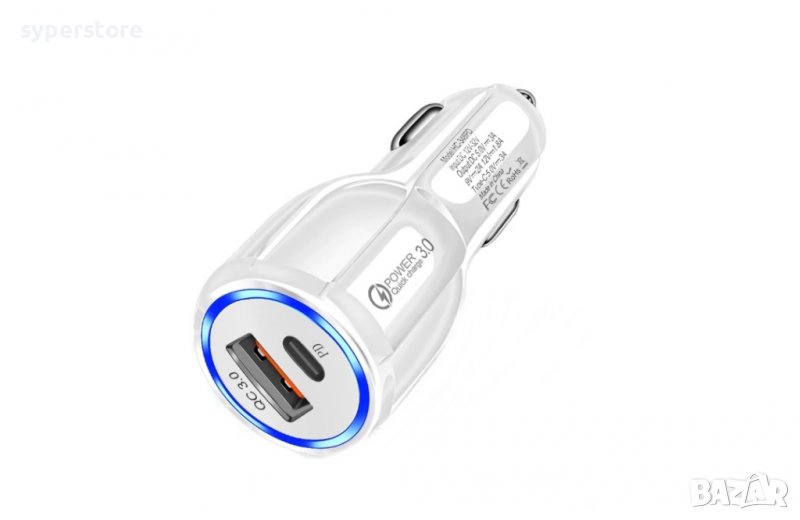 Зарядно 12-32V 2 USB порта USB + Type C, 18W Fast Charge Digital One SP00600 - изход от 5 до 12V и T, снимка 1