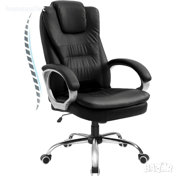 ПРОМОЦИЯ Офис стол с ергономичен дизайн HL PC01BK, снимка 1