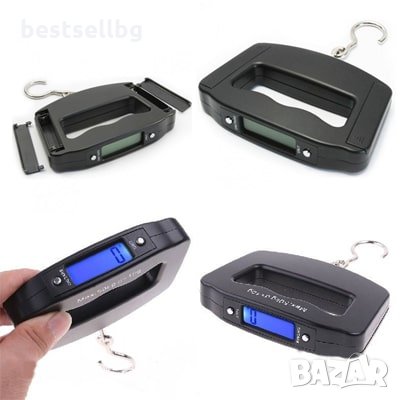 Електронен ръчен кантар везна за самолетен багаж куфари риболов до 50кг, снимка 1