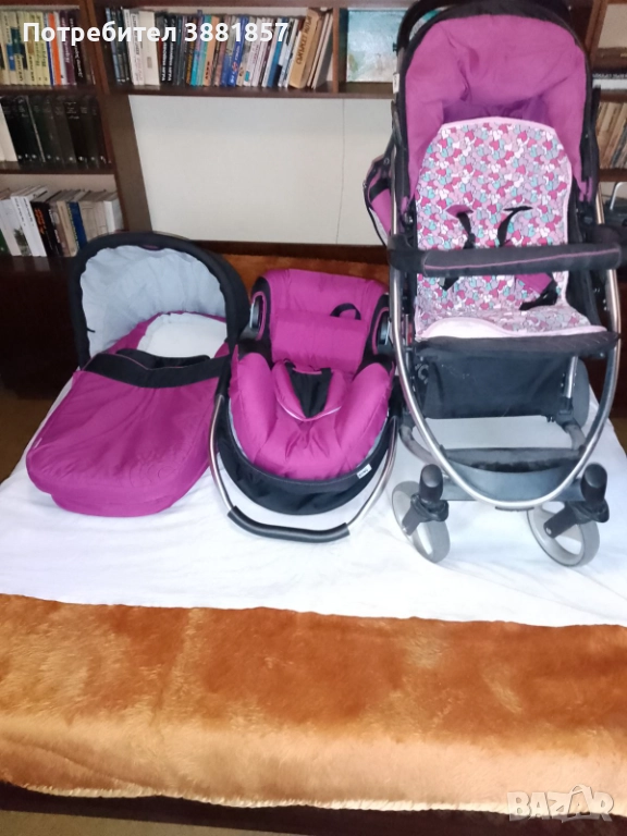 Комбинирана бебешка количка Hauck с 3 части, снимка 1