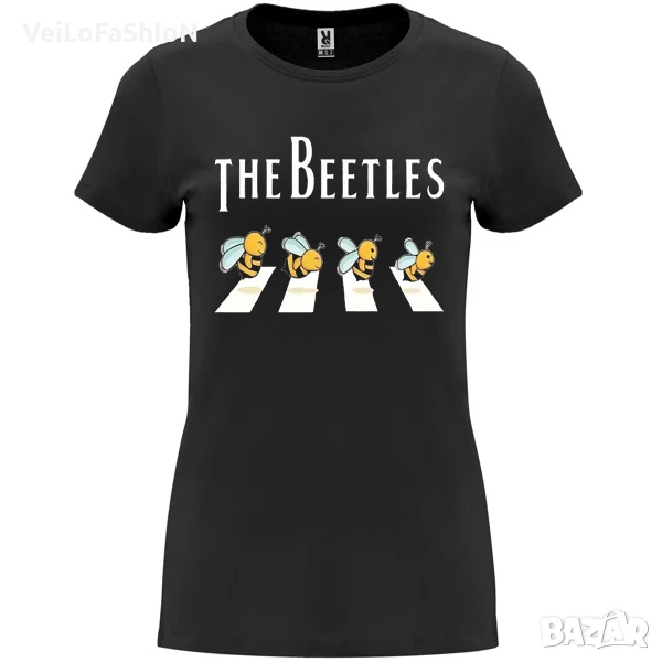 Нова забавна дамска тениска The Beetles - Abbey Road Funny Parody , снимка 1