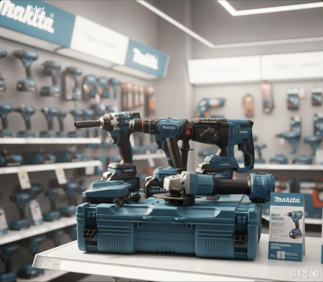 Професионални акумулаторни инструменти MAKITA гайковерт, винтоверт, флекс, перфоратор в куфар, снимка 1