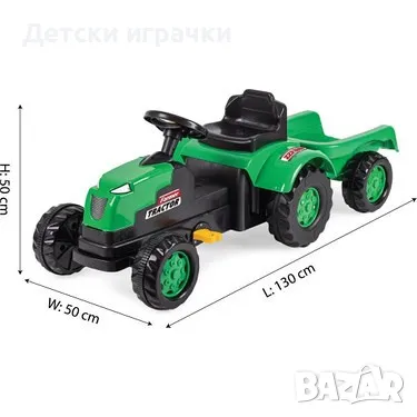 Детски трактор с педали и ремарке, снимка 1