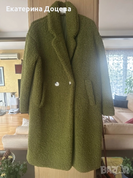 Палто Теди Беър в зелено, снимка 1