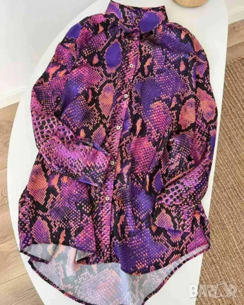 Удължен модел сатенена риза , снимка 1