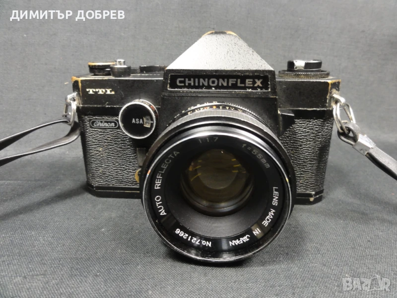CHINON CHINONFLEX TTL SLR ФОТОАПАРАТ С ОБЕКТИВ AUTO REFLECTA 55mm 1:1,7 M42, снимка 1
