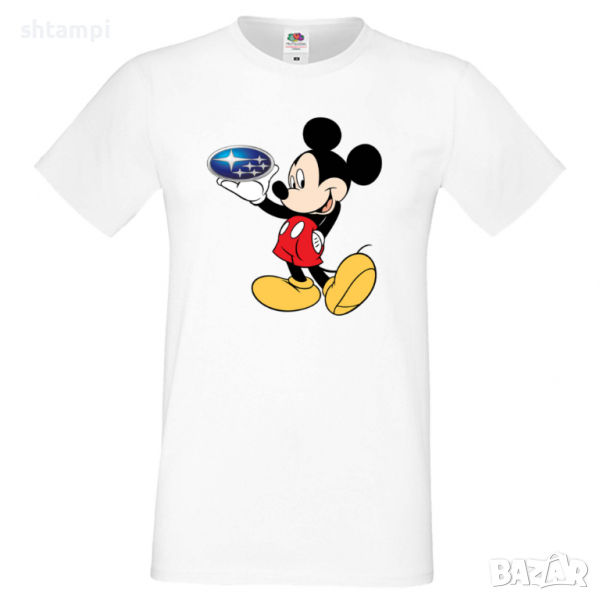 Мъжка тениска Mickey Mouse Subaru Подарък,Изненада,Рожден ден, снимка 1
