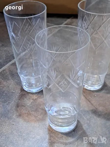 български стъклени чаши вода   20/1, снимка 1
