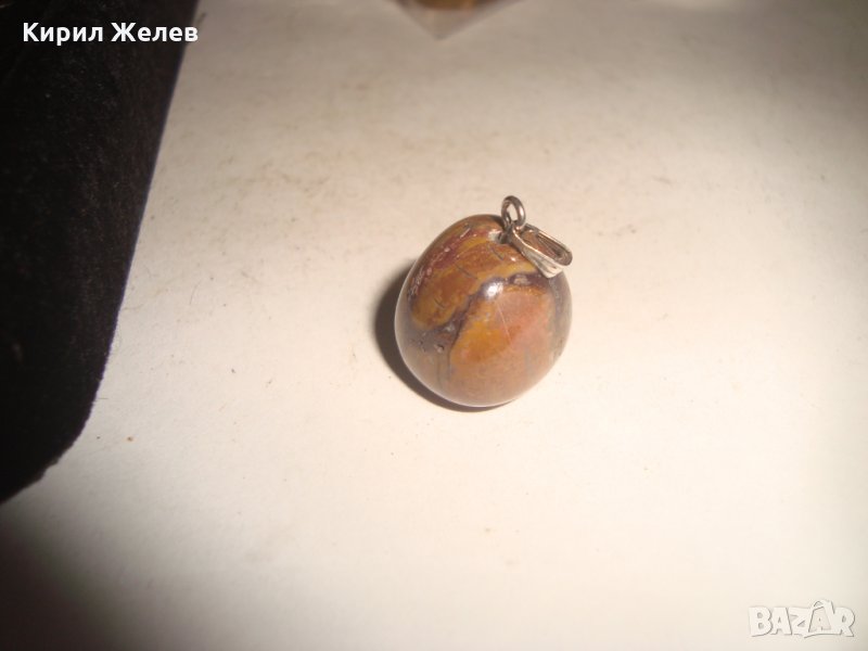 АРТ ПЕНДАНТ НАТУРАЛЕН КАМЪК ПОЛУСКЪПОЦЕНЕН МИНЕРАЛ АХАТ МЕДАЛЬОН 20776, снимка 1