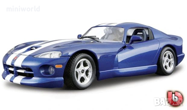 DODGE VIPER GTS COUPE 1996 - мащаб 1:24 на bBurago моделът е нов в кутия, снимка 1