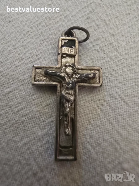 Метален Кръст С Разпнатия Христос, снимка 1