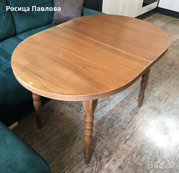 Дървена маса, разтегателна , снимка 1