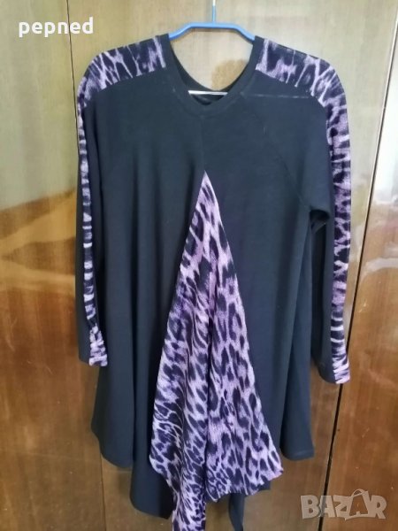 Дамска туника плътно трико асиметрична р.Л, снимка 1