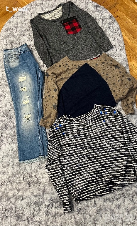 Лот дънки + три броя блузи , снимка 1