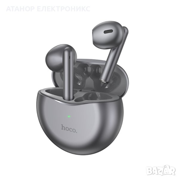 СЛУШАЛКИ – БЕЗЖИЧНИ HOCO – TWS EARBUDS WITH BLUETOOTH 5.3 Сиви, снимка 1