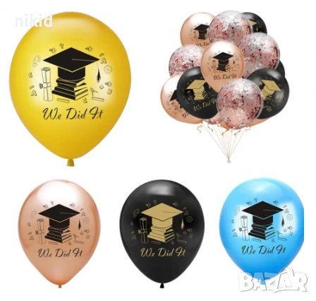 We Did It Бал завършване дипломиране абитуриент тога Обикновен надуваем латекс латексов балон парти, снимка 1