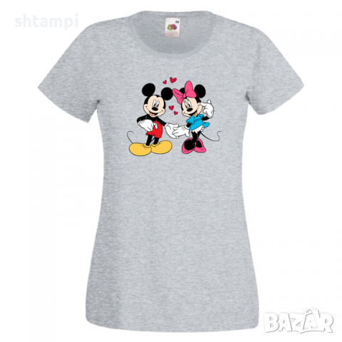 Дамска тениска Mickey & Minnie 7 Мини Маус,Микки Маус.Подарък,Изненада,, снимка 3 - Тениски - 36526272