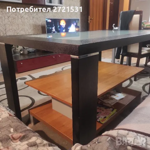 Масивна трапезна маса цвят Венге, снимка 5 - Маси - 47927730