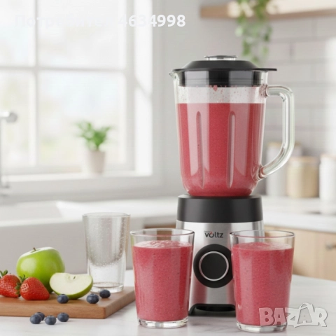 Блендер Oliver Voltz OV51162E 800W – Силна мощност, стъклена кана и надеждност за всеки ден, снимка 2 - Блендери - 52592798