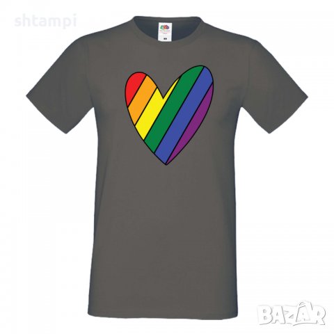 Мъжка тениска Rainbow Heart multicolor Прайд,Празник.Повод,Изненада, снимка 5 - Тениски - 37105236