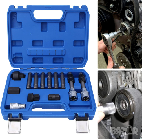 Комплект, инструмент, за премахване на алтернатор, за демонтаж на алтернатор на автомобил, кола, снимка 2 - Аксесоари и консумативи - 44622209