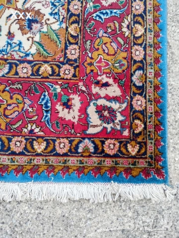 Ръчно тъкан вълнен килим.Иран Isfahan.Антика за ценители., снимка 5 - Килими - 51608973