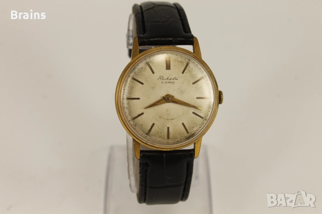 1960's Стар Руски Ръчен Позлатен Часовник Ракета 2601, снимка 2 - Антикварни и старинни предмети - 51631074