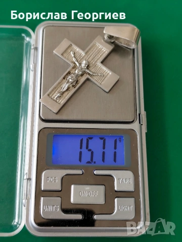 Голям сребърен кръст медальон 925, снимка 6 - Колиета, медальони, синджири - 53898943