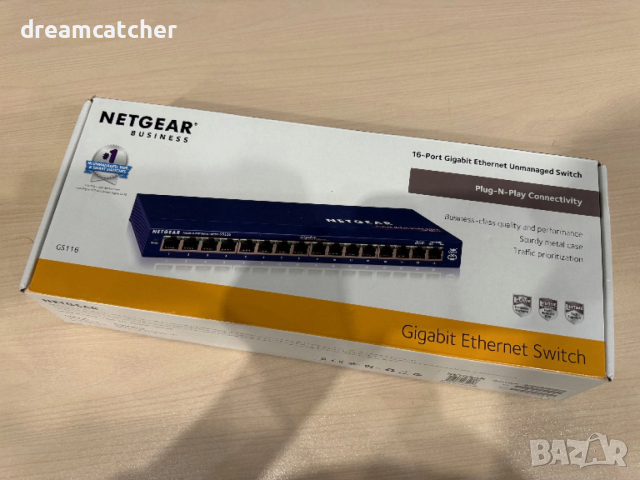 Мрежов суич NETGEAR GS116 Неуправляем / Сив