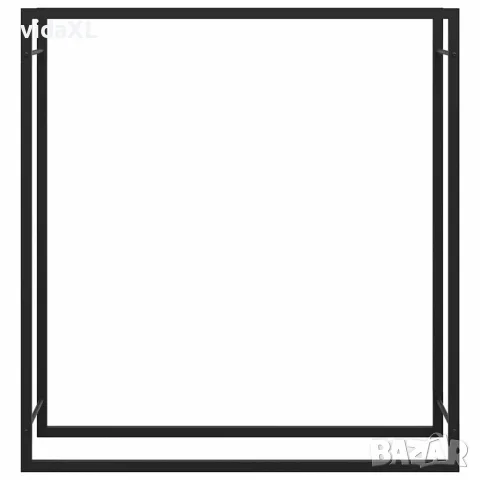 vidaXL Стойка за дърва за огрев, черен мат, 110x28x116 см, стомана, снимка 5 - Дърва за огрев - 56147192