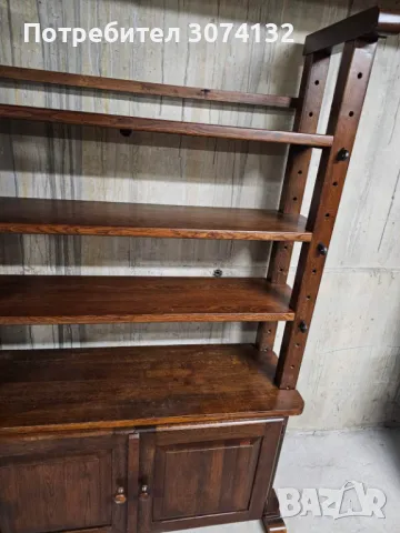 Масивен дъбов шкаф/библиотека с регуриране на рафтовете, снимка 2 - Шкафове - 49680266