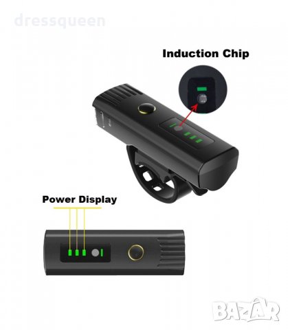 3137 Фар за велосипед със сензор за включване и USB зареждане, снимка 14 - Аксесоари за велосипеди - 34238398